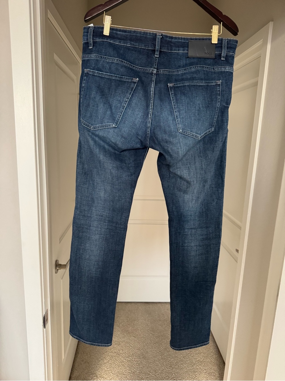 Hugo Boss Men's Cashmere Slim Jeans Dark Blue Wash- Size 34x32